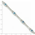 thumbnail image 3 of 925 Sterling Silver Rhodium-plated Blue Topaz Bracelet, 3 of 7