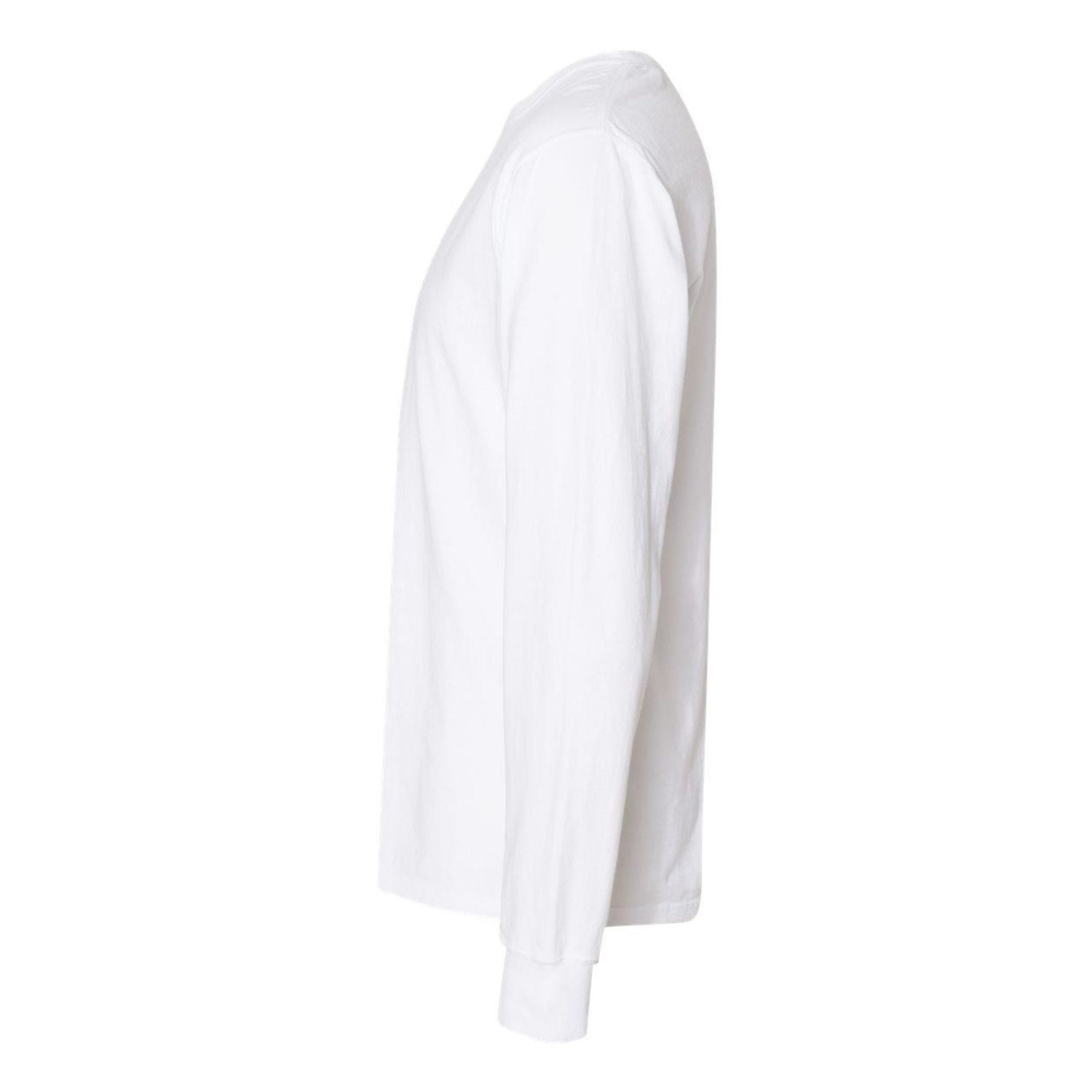 Hanes Unisex Garment Dyed Long Sleeve Cotton T-Shirt White 3XL