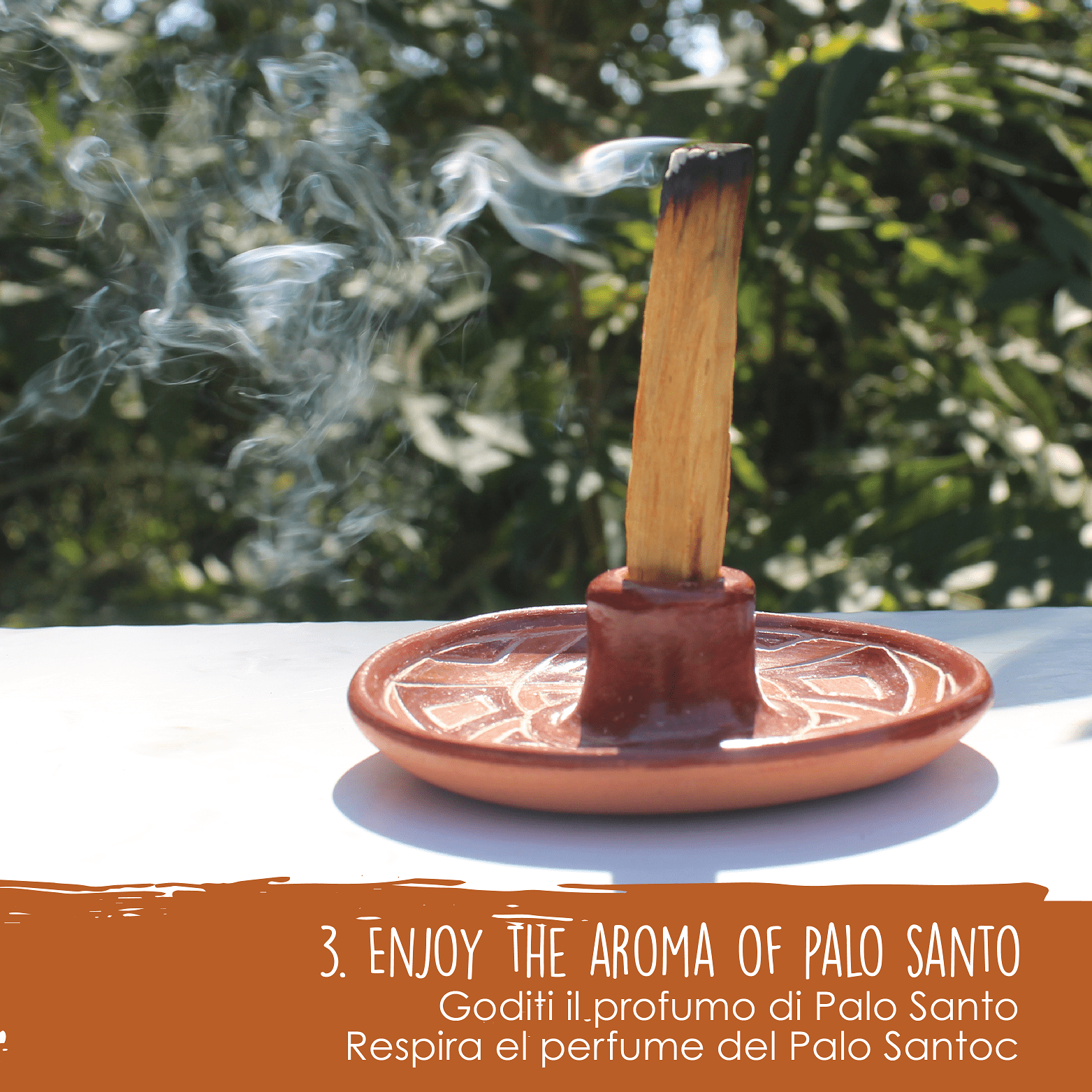 PALOSANTO - Palo Santo Holder for Natural Incense Sticks - 1 Palo Santo Stick Included - Handmade in Ecuador