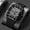Black, variant on MEGIR 2228 Mens Silicone Strap Multifunctional Timing Sport Square Quartz Watch Fashionable Hollow Dial Chronograph reloj hombre
