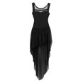 thumbnail image 3 of LiiYii Girls Lyrical Dance Dress Sleeveless High-Low Hem Tulle Skirt Leotard for Ballet Modern Black 8, 3 of 7