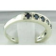 thumbnail image 3 of LBG 10k White Gold Natural Sapphire Womens Band Ring - Sizes 4 to 12 Available, 3 of 4