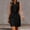 Black, variant on Morttic Women's Textured Pit Stripe Half Button Sleeveless Drawstring Waist Mini Dress – Solid Color Summer Office Wear Black,S