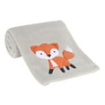 thumbnail image 2 of Bedtime Originals Woodland Friends Gray Fleece with Orange Fox Baby Blanket, 2 of 5