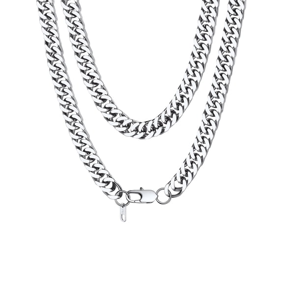 Bandmax 10MM Cuban Link Chain for Men Women 20 inches Stainless steel Chunky Curb Chain Necklace Jewelry Gift for Men Husband Son Grandson