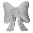 thumbnail image 4 of Cojín decorativo con lazo de peluche para sofá, cama, sala de estar y dormitorio. Gris, 4 of 8