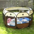 thumbnail image 4 of Foldable Pet Tent 8-Panel Mesh, 72 × 72 × 43 cm, Brown, 4 of 4