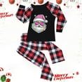 thumbnail image 2 of Odeerbi Christmas Pajamas for Family Holiday Plaid Long Sleeve Family Christmas Pajamas Matching Sets Toddler Print Parent-child Suit Two-Piece Sleepwear Xmas Family Matching PJs Set Black, 2 of 5