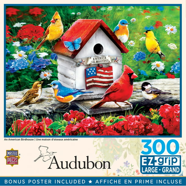 MasterPieces 300 Piece EZ Grip Puzzle - An American Birdhouse - 18"x24