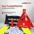 thumbnail image 2 of Safe Start Car Emergency Kit - Car Safety Kit with First Aid, Safety Hammer, Reflectors, Gloves, Ice Shovel - Compact Roadside Tool Kit for Repairs, Snow, Accidents - Protect Your Family on the Road, 2 of 7