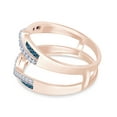 thumbnail image 5 of Blue & White Natural Diamond Wrap Guard Enhancer Engagement Ring in 14k Rose Gold (0.50 Cttw), 5 of 7