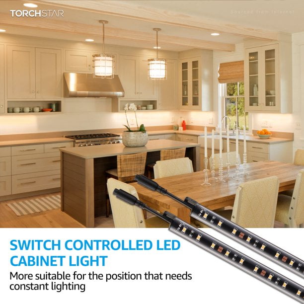CULAVON Under Cabinet LED Lights - 6 Bars + Switch, Linkable, 5000K Daylight, Plug-in, For Kitchen & Shelves