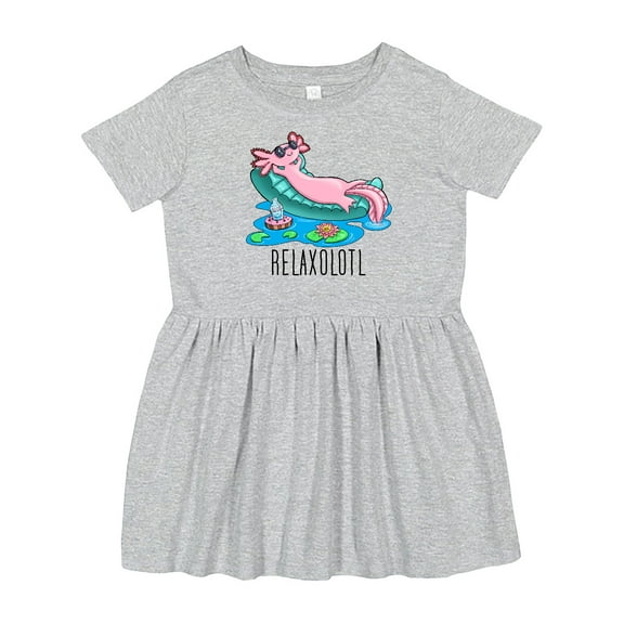 Inktastic Relaxolotl Cute Axolotl on Summer Vacation Girls Toddler Dress