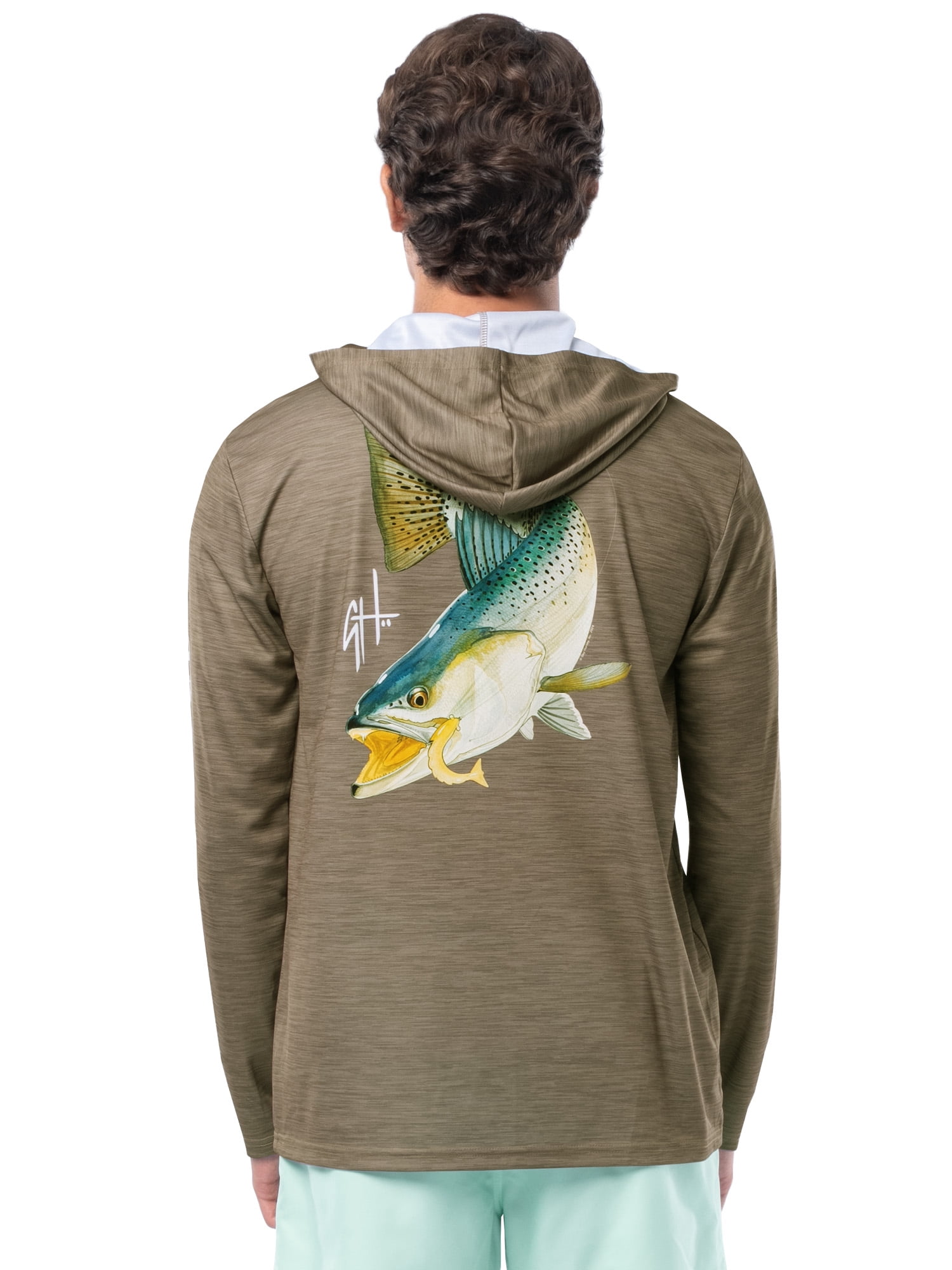 GH BY GUY HARVEY Men's Long Sleeve Sun Protection Speckled Trout Hoodie