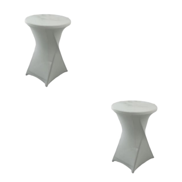 Maytalsory Easy Wash Stretch High Table Cover Environmentally Friendly And Versatile silver 2Set