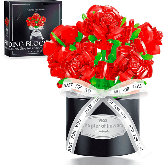 Remocguys Flower Bouquet Building Sets Rose for Adults Not Compatible with Lego 520 Pcs