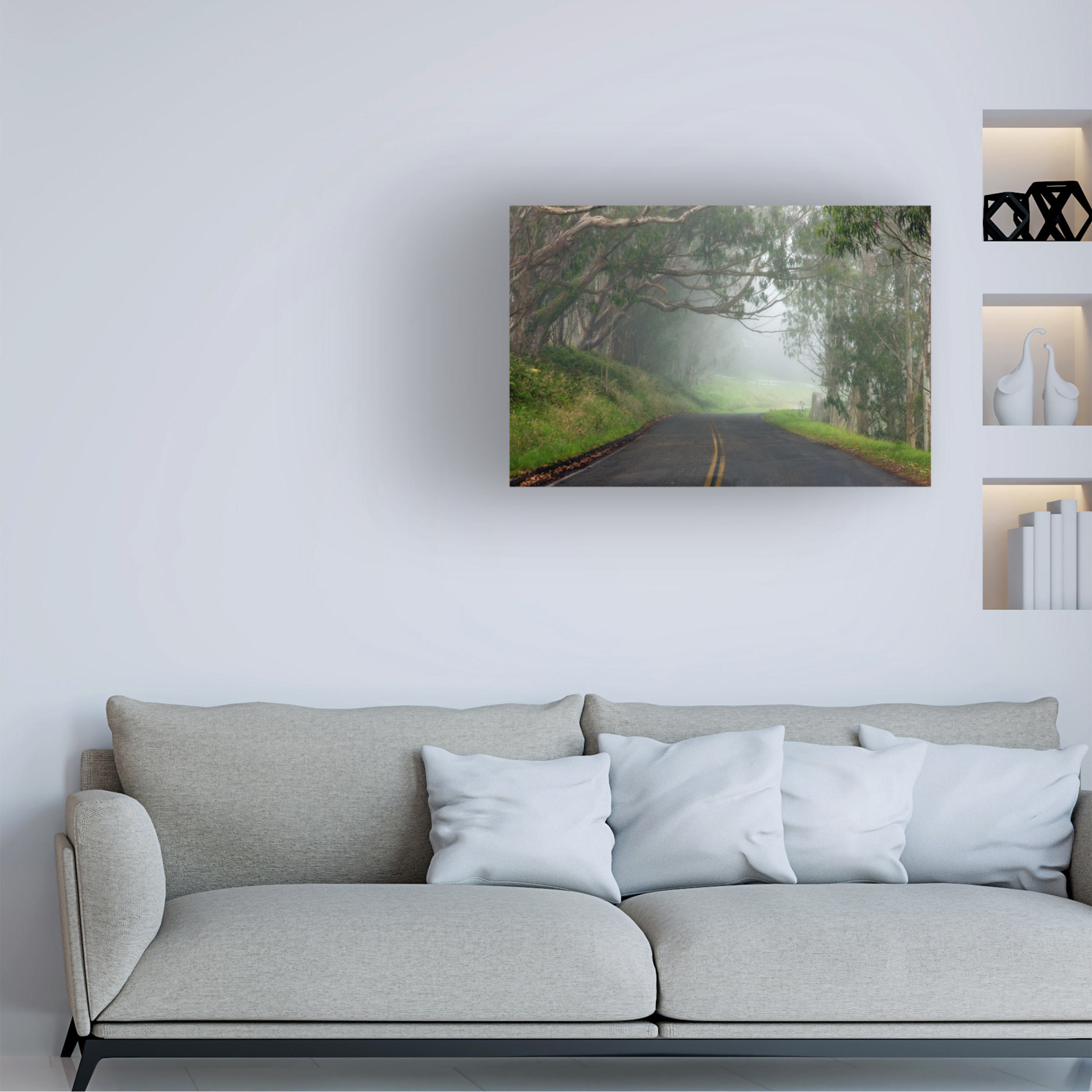 Trademark Fine Art 'Foggy Road near Dillon Beach' Canvas Art by Mike Jones Photo