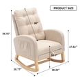 thumbnail image 6 of Accent Rocking Chair with Footrest, Modern High Back Lounge Chair with Rubber Wood Rocking Legs, Leisure Rocking Recliner, 6 of 8
