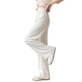 thumbnail image 3 of Bovxnpu Wide Leg Pants for Women Flowy Lounge Beach Work Trousers Summer Ice Silk Wide Leg Thin Elastic High Waist Draped Straight Long Pants, 3 of 6