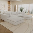 thumbnail image 5 of JERFIT 118.2 Inch Cloud Modular Sofa Couch with Removable Cushions, Feather Filled, No Assembly, Deep Seating for Living Room, Apartment, White, 5 of 9