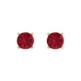 thumbnail image 3 of Clara Pucci 1.5Ct Ruby Round Cut VVS1 Push Back Stud 14k Solid hypoallergenic Gold Designer Earrings For July, 3 of 7