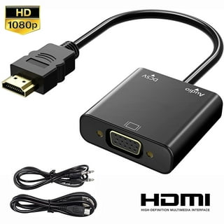 NewBEP HDMI to VGA Cable Adapter with 3.5mm Audio Cord, 1080P HD 6ft/1.8m  Gold-Plated HDMI Male to VGA Male Active Video Converter Cord Support