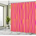 thumbnail image 4 of Ambesonne Orange and Pink Shower Curtain, Modern Curved Lines, 69"Wx70"L, Orange and Pink, 4 of 4