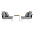 thumbnail image 3 of Modway Stance 3-Piece Modern Fabric/Aluminum Outdoor Set in Gray, 3 of 10