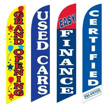 4 Advertising Swooper Flags Grand Opening Used Cars Easy Finance Certified Pre Owned