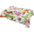 thumbnail image 5 of GZHJMY Colorful Flowers Butterfly Rectangle Tablecloth Washable Wrinkle Resistant Fabric Table Cover Decorative Table Cloth for Patio Wedding Dining Banquet Parties 54"x72" Home Decor, 5 of 7