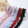 thumbnail image 3 of Ruffle Wavy Edges Gift Packing Ribbon - 2.5/4cm - Textured Overlock - Soft - Pure Color - Bouquet Wrapping Ribbon - Valentine's Day Supplies, 3 of 8