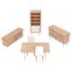 thumbnail image 2 of Juego de muebles para casa de muñecas a escala 1:12, 6 uds., armario en miniatura de madera, mesas y sillas para niñas, 2 of 8
