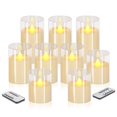 thumbnail image 1 of Velas sin llama Wemarry, pilares de vidrio acrílico con control remoto, paquete de 9, 1 of 6