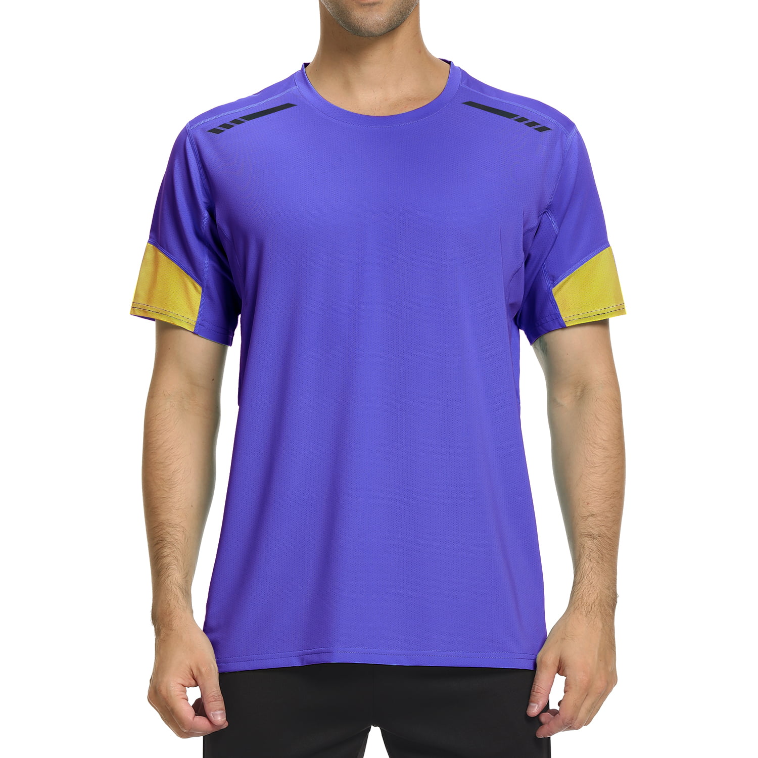 Mens Breathable T-Shirt Wicking Shirt Top Running Gym Sports Fitness Cool Dry