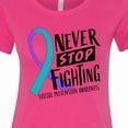 thumbnail image 4 of Inktastic Never Stop Fighting Suicide Prevention Awareness Ribbon Women's T-Shirt, 4 of 5