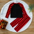 thumbnail image 4 of Sinhoon Christmas Family Matching Pajamas Clothes Set Truck Merry Christmas Tops Vintage Plaid Long Pants Outfits, 4 of 14