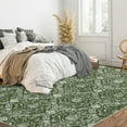 thumbnail image 2 of Hasoo 9' x 12' Damask Area Rug for Living Room Boho Vintage Rug Non Slip Throw Rugs Floral Bedroom Rug, Green, 2 of 5