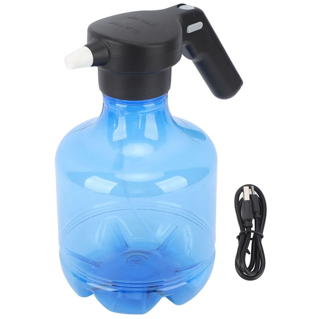 Botella pulverizadora eléctrica de 3L, bote pulverizador de limpieza recargable de alta presión para regar flores, limpieza de jardín, azul