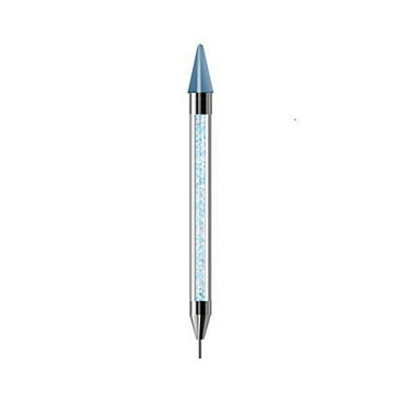 Dual-Ended Nail Rhinestone Picker Wax Tip Pen Pick Up Applicator Dual Tips Dotting Pen Beads Gems Crystals Stud Manicure Nail Art Tool (White)