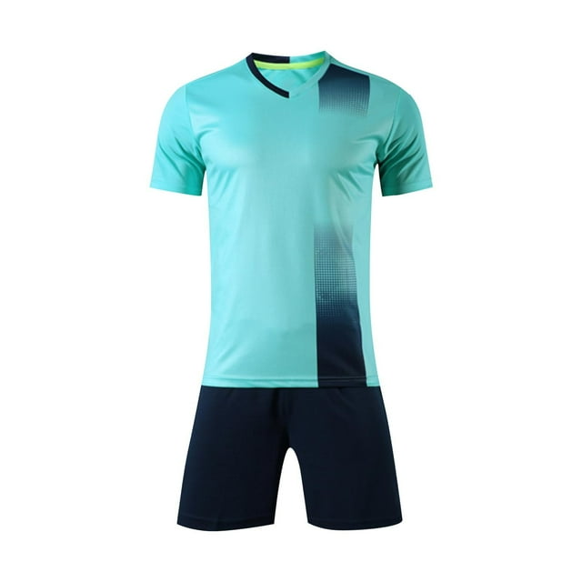 Zpanxa Boys Summer Outfits Kids Gradient Basketball Suit Set Training Kit Sweat Absorbing Side Pockets Sports Suit 8 Years