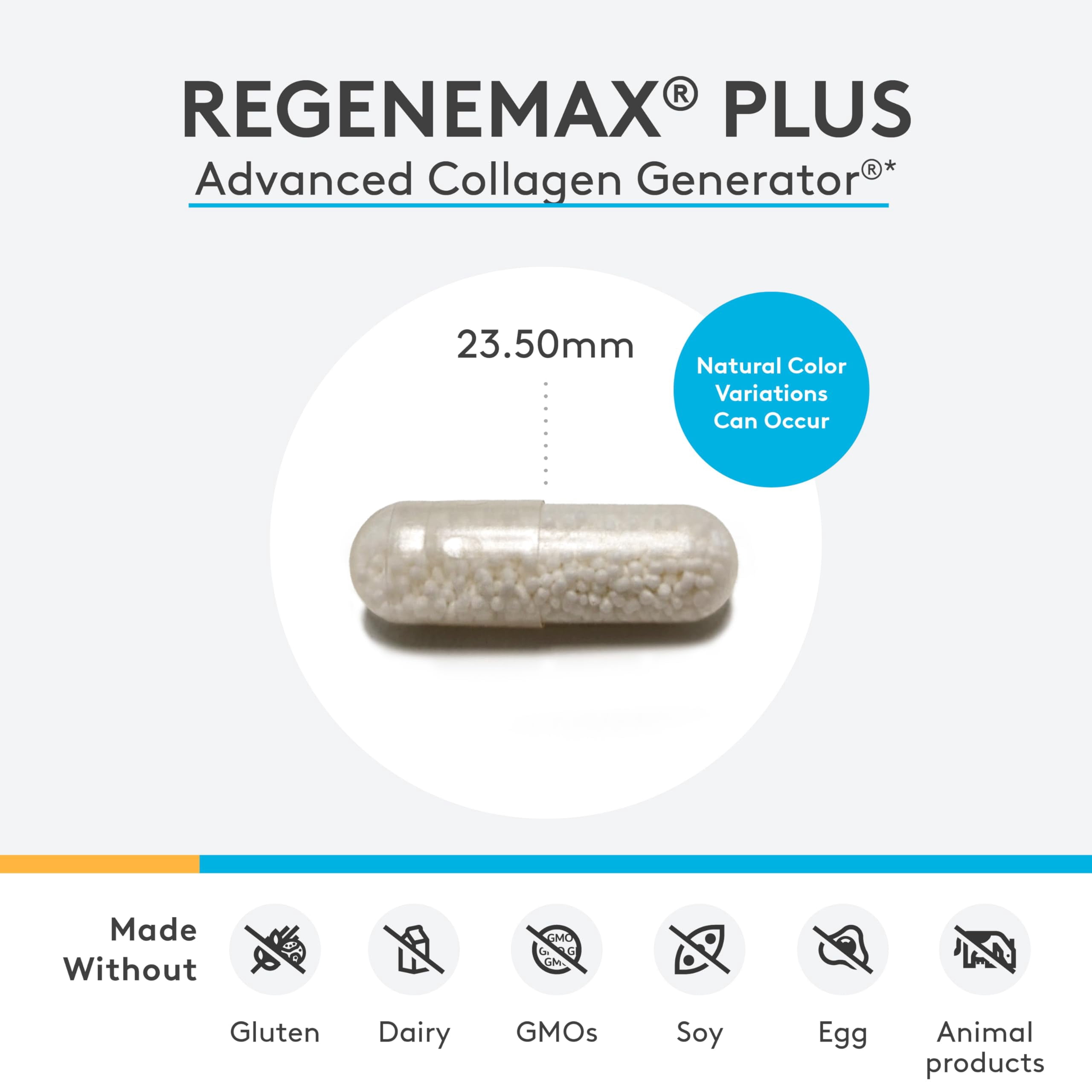 XYMOGEN RegeneMax Plus - 500 mcg Biotin for Skin, Nail & Hair Support - Supports Bone & Joint Health - Choline-Stabilized Orthosilicic Acid - Vegetarian Capsules - 60 Count (Pack of 1)