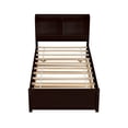 thumbnail image 4 of Tcbosik Twin Size Wooden Platform Bed with Storage Headboard & Pull-Out Trundle, Space-Saving Design, Espresso Finish, 4 of 5