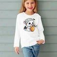 thumbnail image 2 of Odeerbi Kids Girls Fall Winter Basic Layering T-Shirt Halloween Basic Tees 3-14 Years Kids Long Sleeve Shirt Halloween Pullover Base Layer Shirts Kids Clothes White, 2 of 5