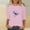 Pink, variant on Runfenguu Y2K Top Graphic Tees For Women Trendy Ladies' Easter Day Printed Round Neck Three Quarter Sleeve 3/4 Sleeve T-Shirt Loose