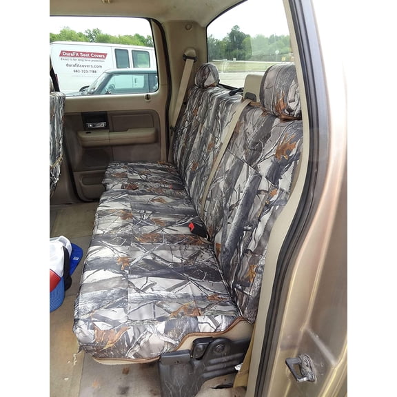 F366 2004-2008 Ford F150 Rear Solid Back 60/40 Split Bottom Seat with Adjustable Headrests in XD3 Camo Endura