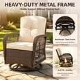 thumbnail image 6 of Patio Swivel Rocker Bistro Set, 3 Piece 360° Rocking Patio Conversation Set with Thickened Cushions, 2 Patio Swivel Rocking Chairs with 1 Glass Top Table, for Garden Yard Balcony Pool Cafe (Beige), 6 of 9