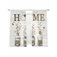 thumbnail image 2 of Vintage Sheer Curtains 72 Inches Long 2 Panels Home Sweet Home Cotton Wood Grain Light Filtering Semi Sheer Window Curtains Drapes for Bedroom Living Room 52"x72", 2 of 7