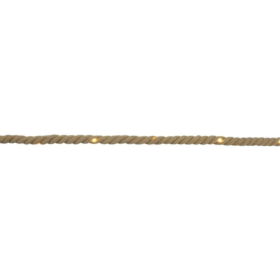 Kurt Adler LED Lighted Cotton Rope with Timer Function - Warm White  - 9.8 feet