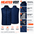 thumbnail image 6 of BounceUp Heated Vest for Men, 9-Zone Carbon Fiber Heating Jacket with 3 Heat Settings Lightweight Windproof Winter Mens Vest, Battery Not Included, 6 of 7