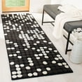 thumbnail image 3 of SAFAVIEH Soho Ryan Geometric Dotted Wool Area Rug, Black/White, 3'6" x 5'6", 3 of 9